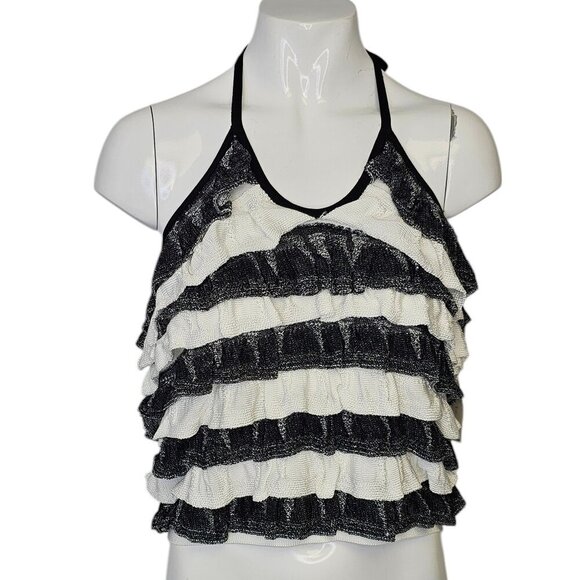 Anthropologie Maeve Halter Sweater Ruffle Layer Tank Size Large NWT Stretch Knit - Picture 1 of 10